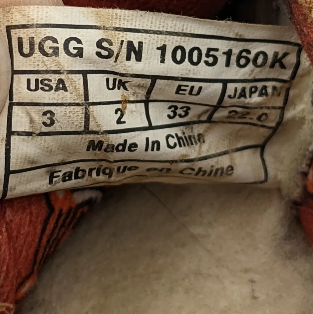 UGG Leather Sherpa Lined Slipper 3Y Youth